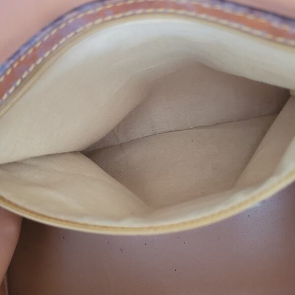 Alviero Martini Vintage Duffle Boston Bag Purse Map Pattern Leather Brown Large - Picture 7 of 16